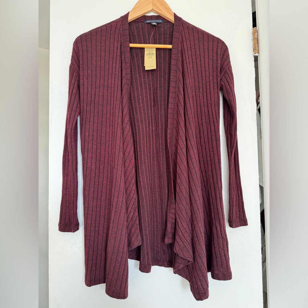 Long XS burgundy cardigan from American Eagle
